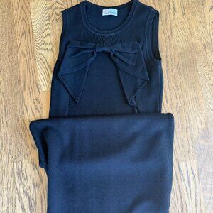 RED Valentino fleece wool black bow dress, size XS
